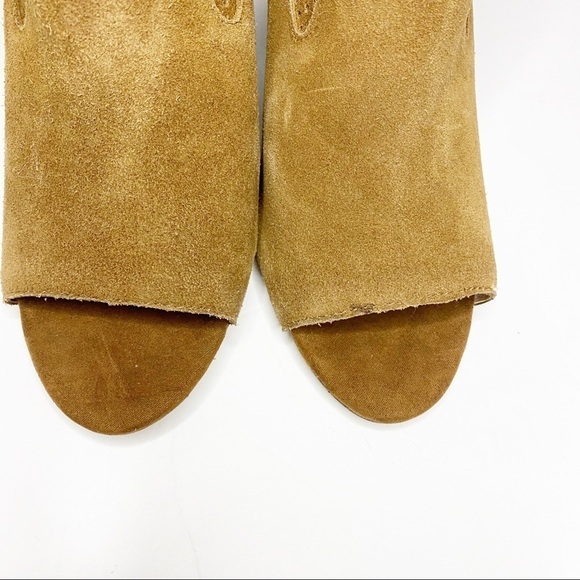 Steven by Steve Madden Ready Peep Toe Perforated Bootie Chestnut Oiled Cow Suede - Picture 7 of 12